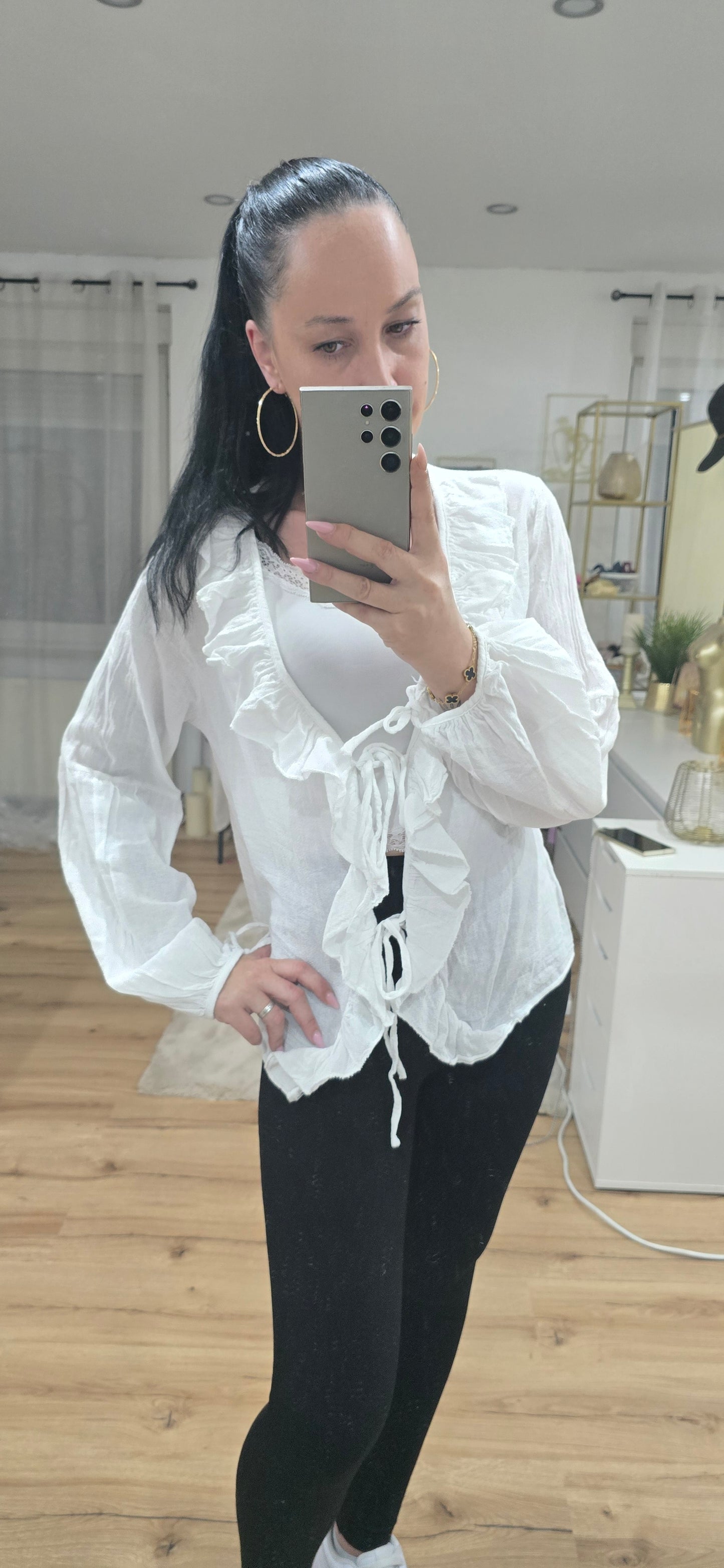 Bluse mit Rüschen -ATENA-