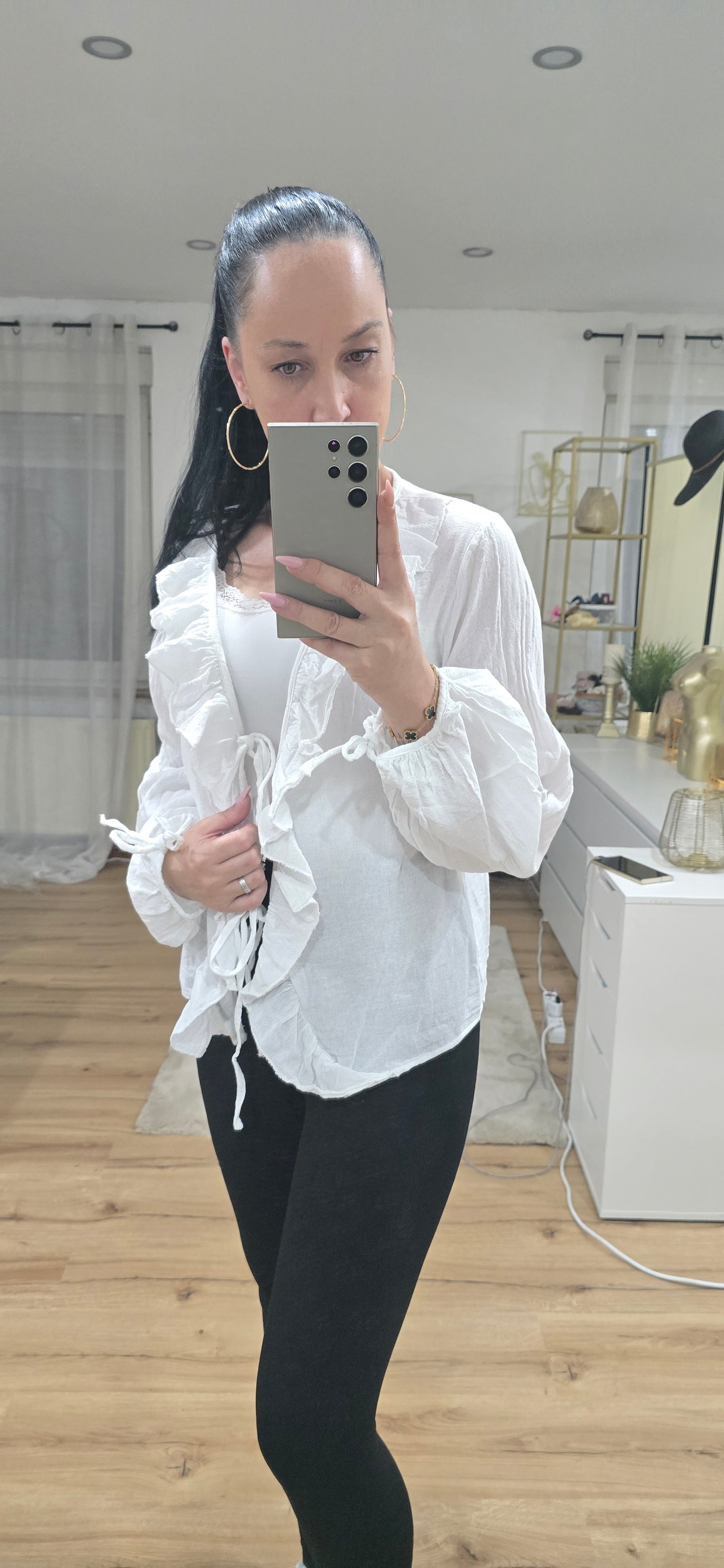Bluse mit Rüschen -ATENA-