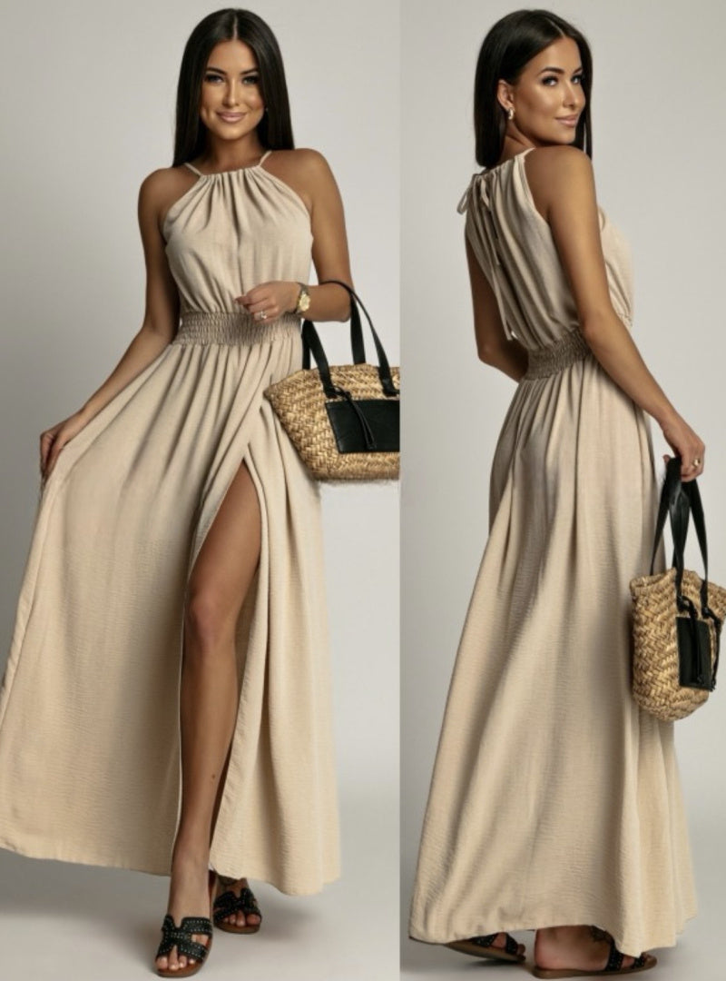 Maxikleid Greek -BEIGE-