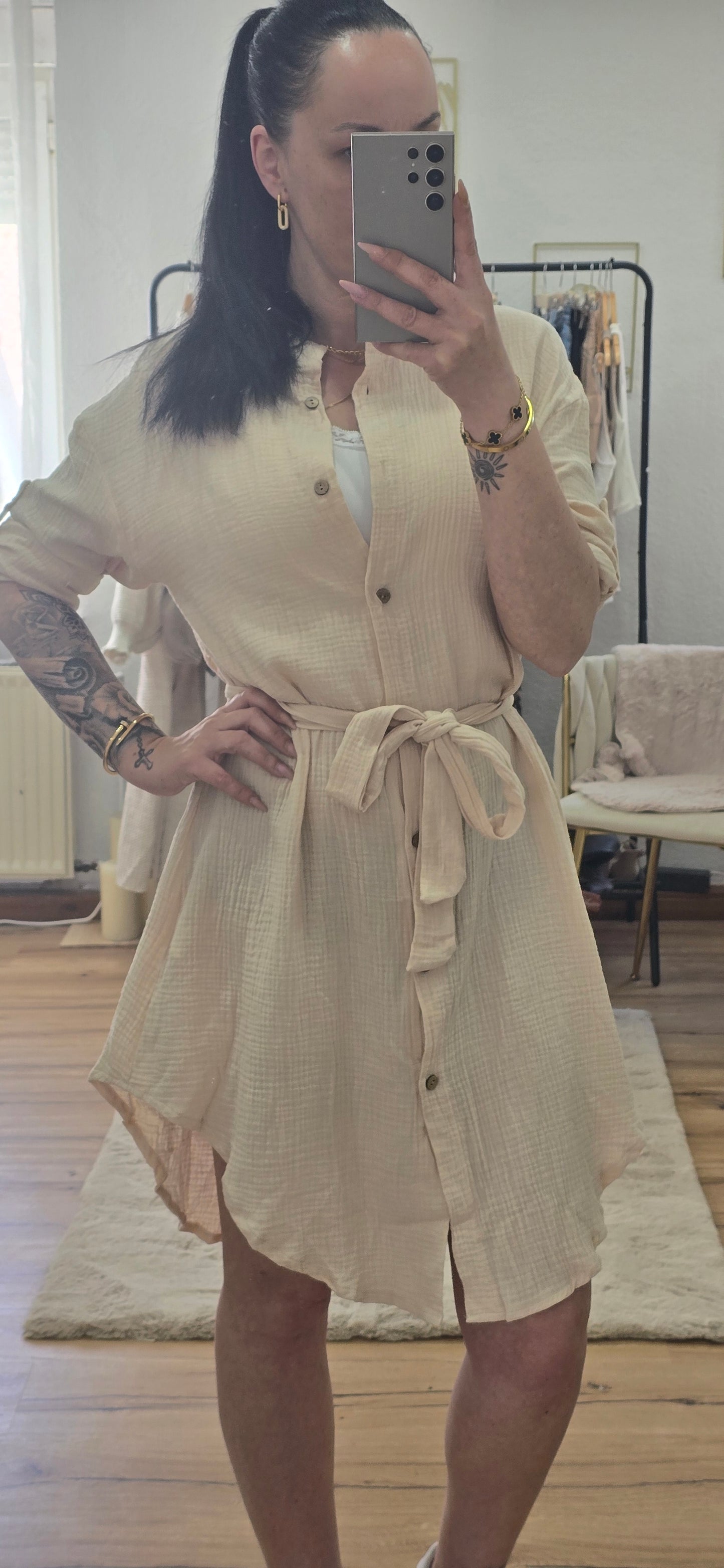 Musselin Shirtkleid -APRIL