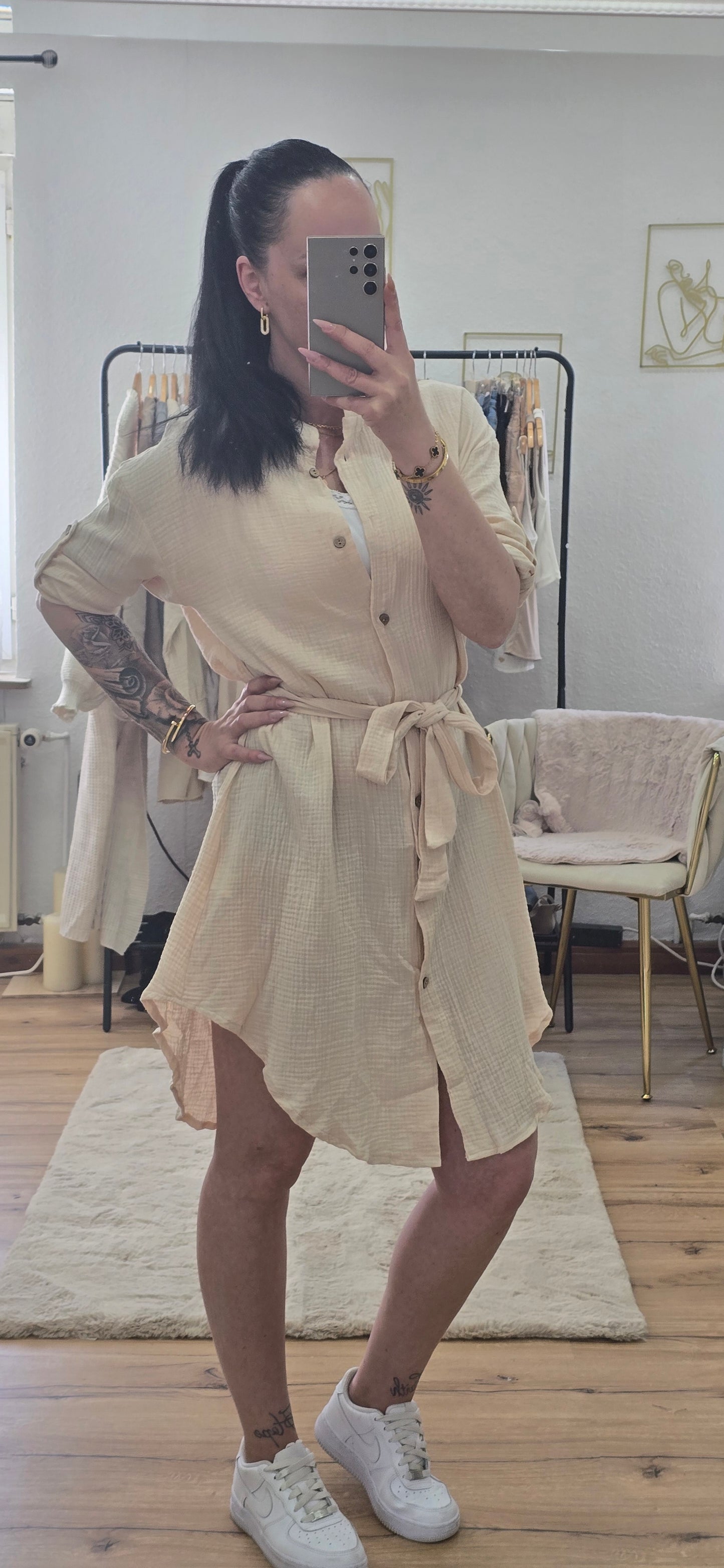 Musselin Shirtkleid -APRIL